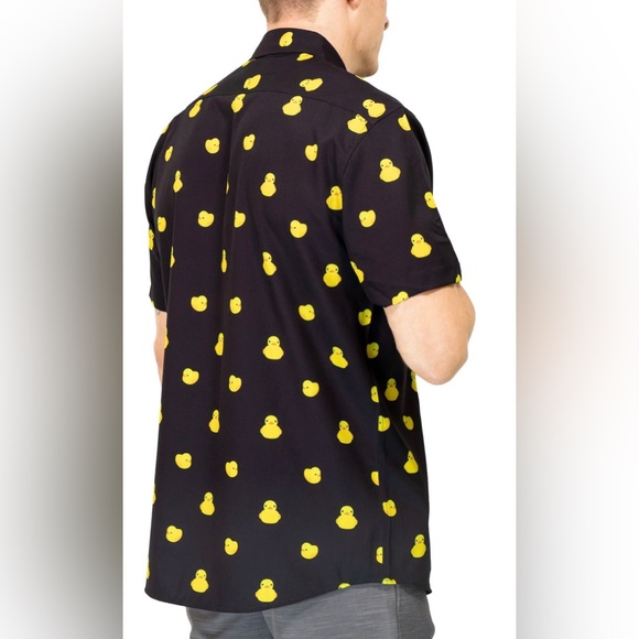Visive Novelty Print Mens Short Sleeve Button Down Shirt - Rubber Duck size S - Picture 2 of 10
